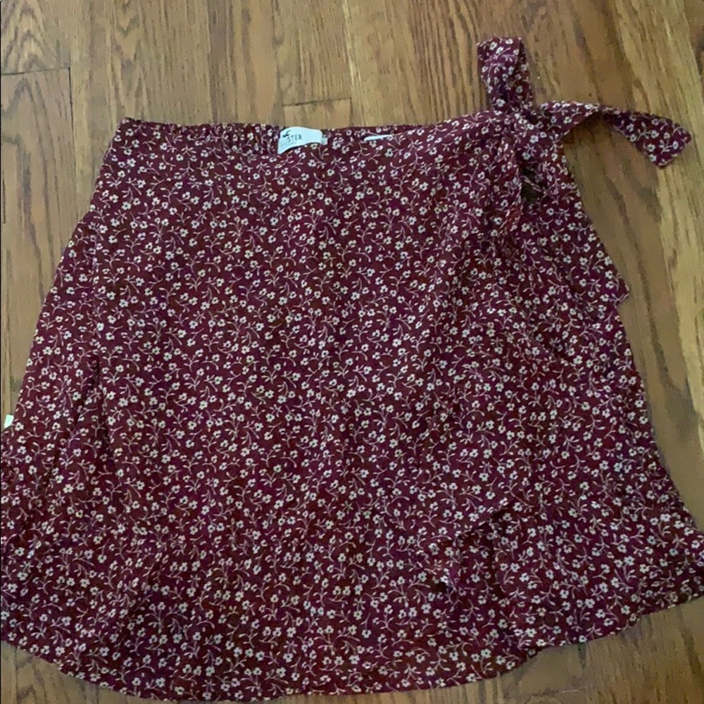 Hollister floral wrap around skirt